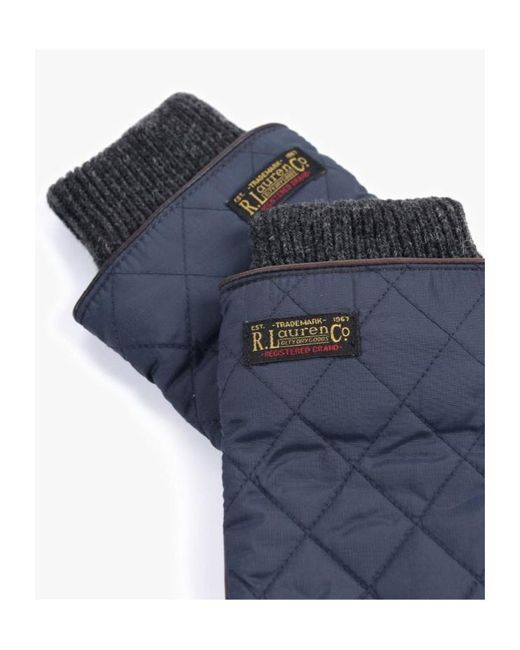 Polo Ralph Lauren Blue Diamond-Shaped Quilted Gloves for men