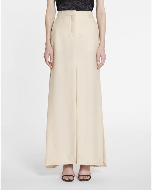 Lanvin White High Waist Slit Maxi Skirt