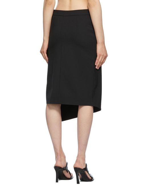 Off-White c/o Virgil Abloh Black Tie-Fastening Asymmetric Skirt