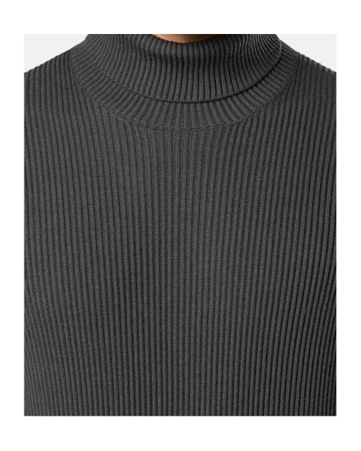Stone Island Gray Logo Patch Turtleneck Jumper for men