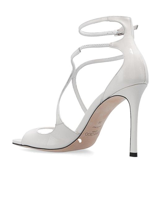 Jimmy Choo White Azia Ankle-Strapped Sandals