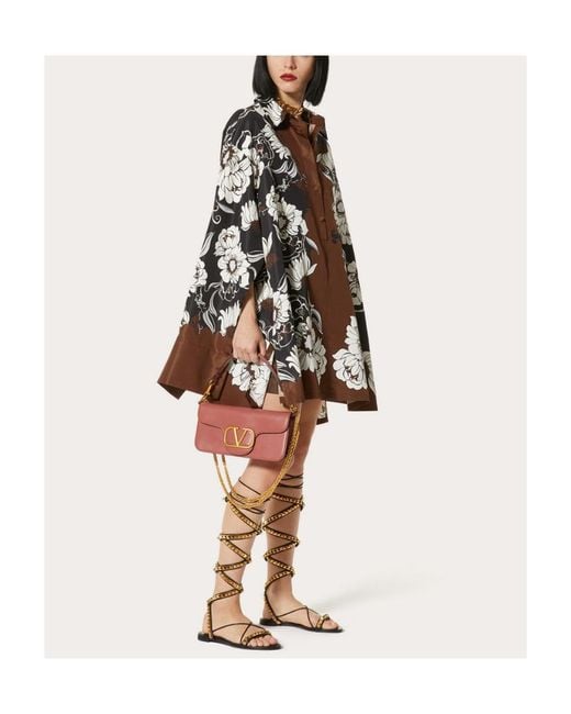 Valentino Multicolor Floral-Print Shirt Dress