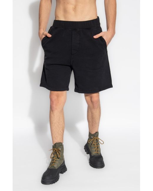 DSquared² Black Logo Printed Shorts for men