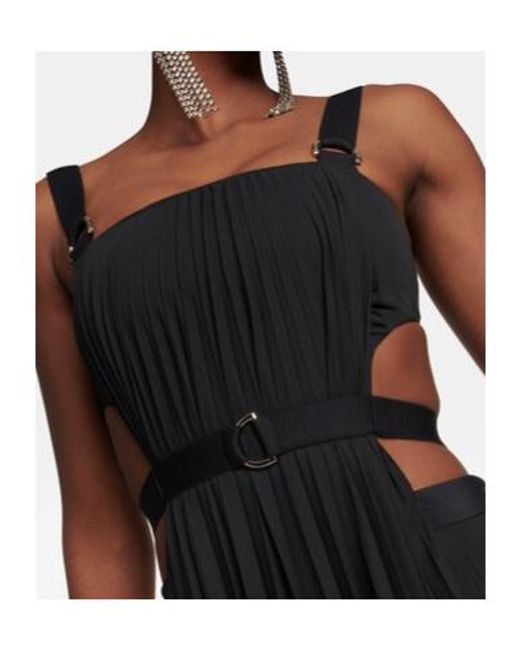 Christopher Kane Black Pleated Midi Dress