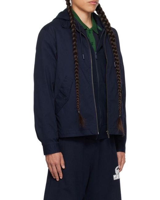 Lacoste Blue Square Neck Zipper Casual Jacket for men