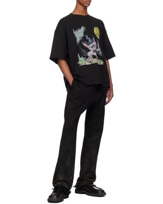 we11done Black Monster Pony T-Shirt for men