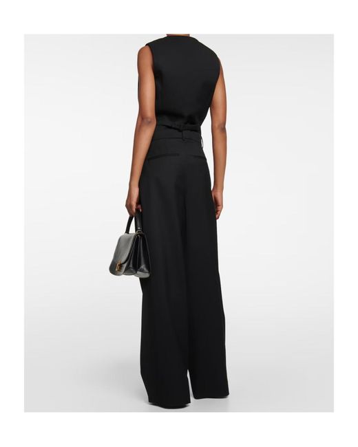 Wardrobe NYC Black Low-Rise Wide-Leg Casual Pants