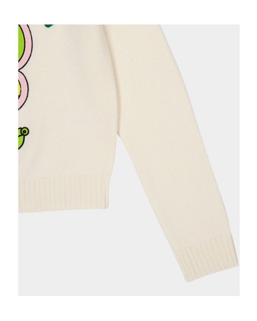 Casablanca White Tennis Ball Merino Knit Crewneck Jumper