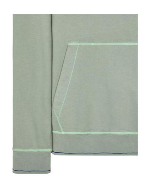 Stone Island Green Logo-Embroidered Cotton Hoodie for men