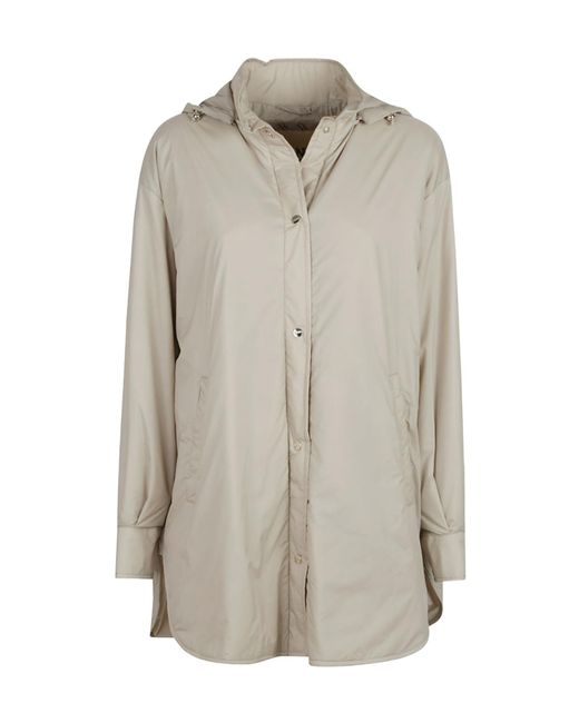 Herno Gray Long-Sleeved Hooded Coat