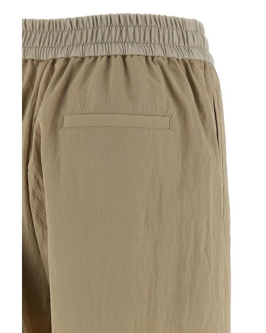 Brunello Cucinelli Natural Straight-Leg Drawstring Trousers