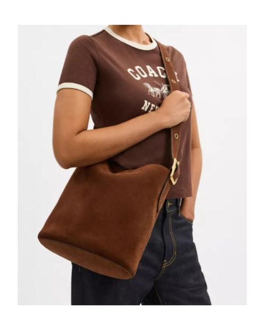 COACH Brown Bleecket Leather Bucket Bag