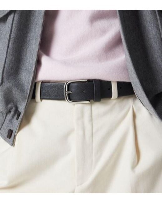 Kiton White Buckle Belt for men