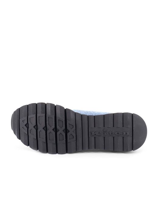Kiton Blue Knitted Sneakers for men