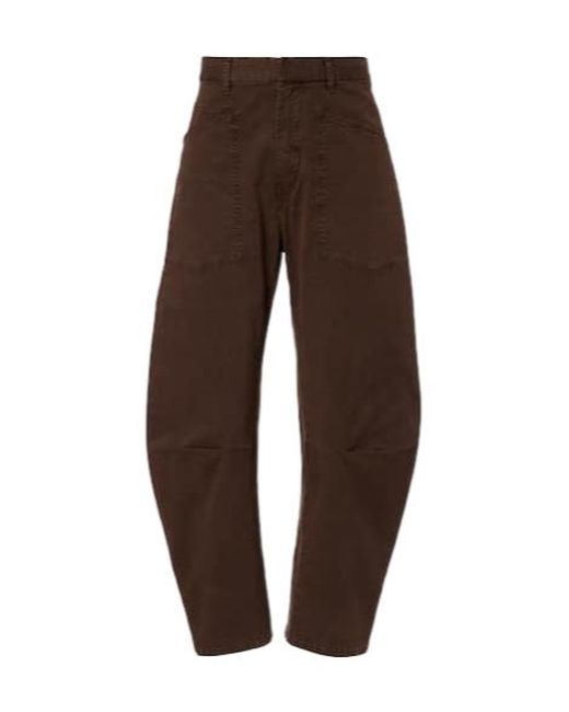 Nili Lotan Brown Wide-Leg Pants With Belt Loops