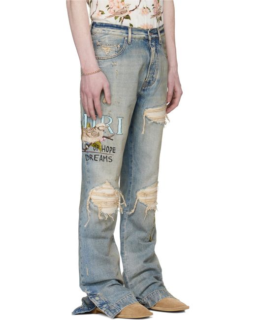 Amiri Blue Distressed Jeans for men