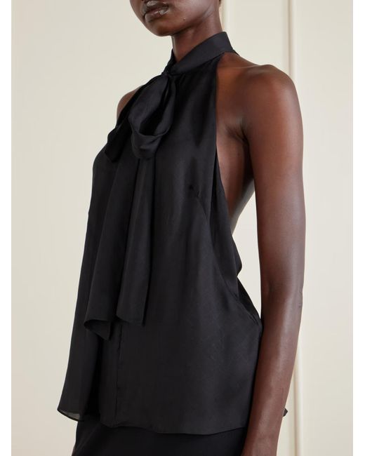 Tom Ford Black Patterned Halterneck Top