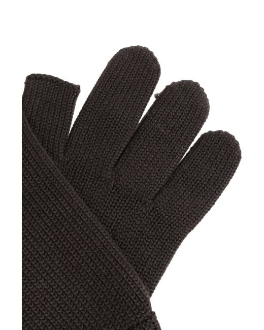 Rick Owens Black Ribbed Gloves for men