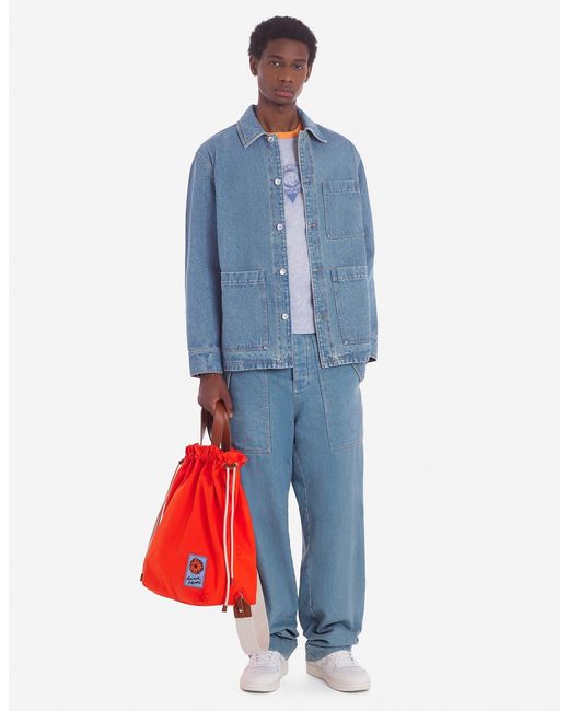 Maison Kitsuné Blue Maison Kitsuné Denim Workwear Jacket for men