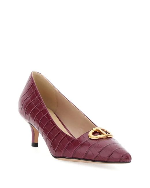 Twinset Purple Crocodile-Effect Pumps