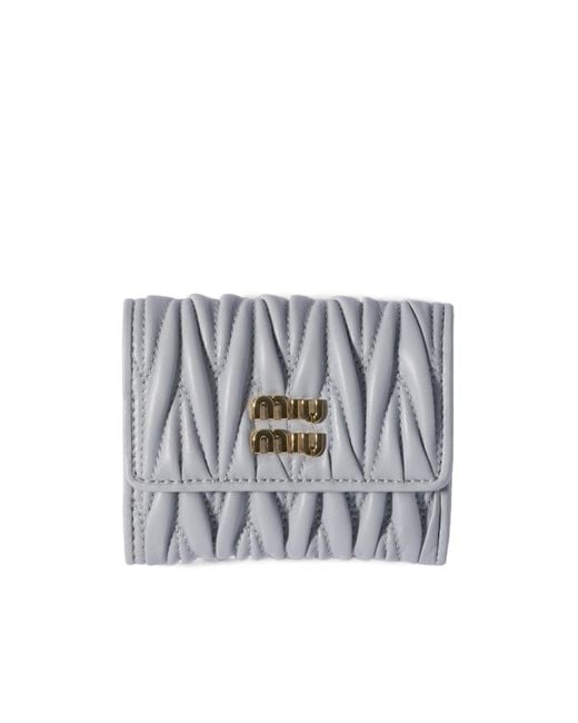 Miu Miu White Minuteria Matelassé Wallet