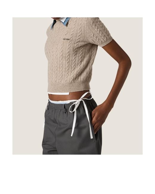 Miu Miu Natural Wool And Cashmere Knit Sweater