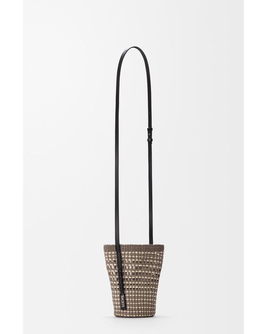 Loewe Gray Paulas Ibiza Braid Pocket Bucket Bag