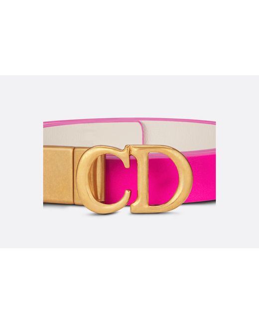 Dior Pink Reversible Saddle Belt