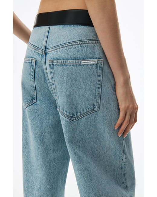 Alexander Wang Blue Low Rise Belted Waist Balloon Jeans