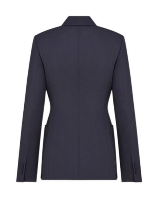 Dior Blue Homme Button Detailed Long-Sleeved Jacket for men