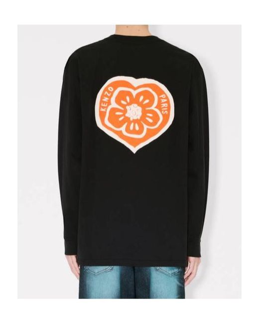 KENZO Black Boke Heart Long Sleeve T-Shirt for men