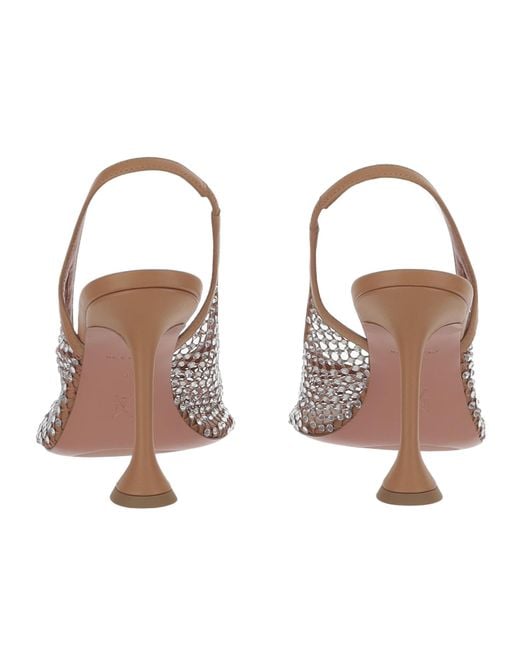 AMINA MUADDI White Open-Toe High-Heeled Sandals