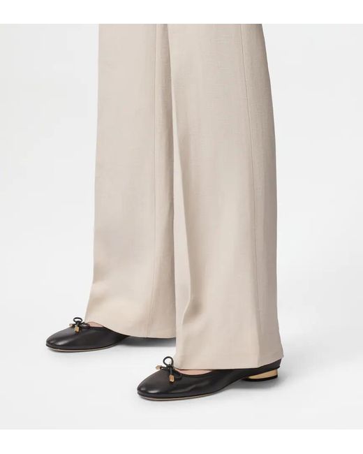 Tod's Black Round-Toed Ballet Shoes