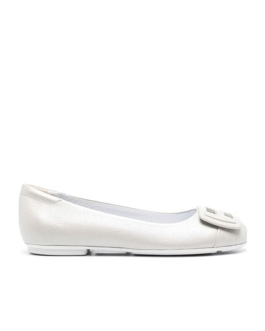 Hogan White H661 Ballerina Shoes