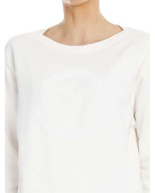 Moncler White Logo Details Sweater