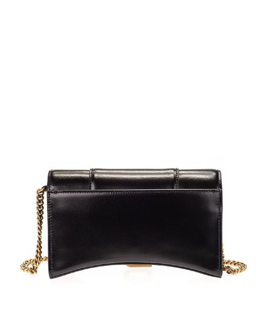 Balenciaga Black Hourglass Mini Chain Wallet