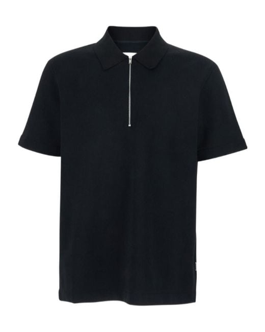 Jil Sander Black Polo Shirt With Classic Collar for men