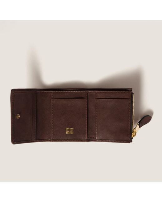 Miu Miu Brown Small Nappa Leather Wallet