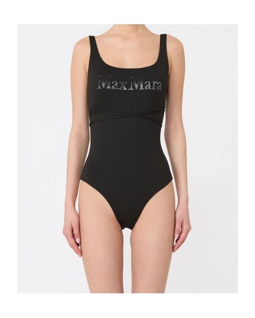 Max Mara Black Backless One-Piece Swimsuit