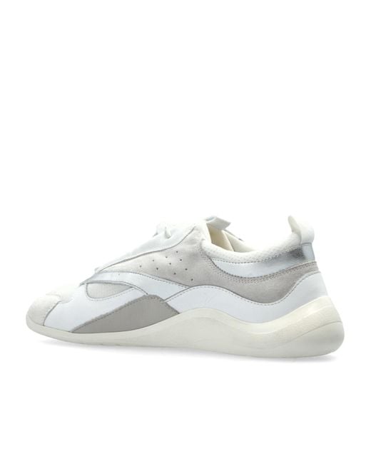 Vic Matié White Contemporary Lace-Up Sneakers