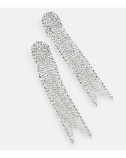 Magda Butrym White Crystal-Embellished Drop Earrings