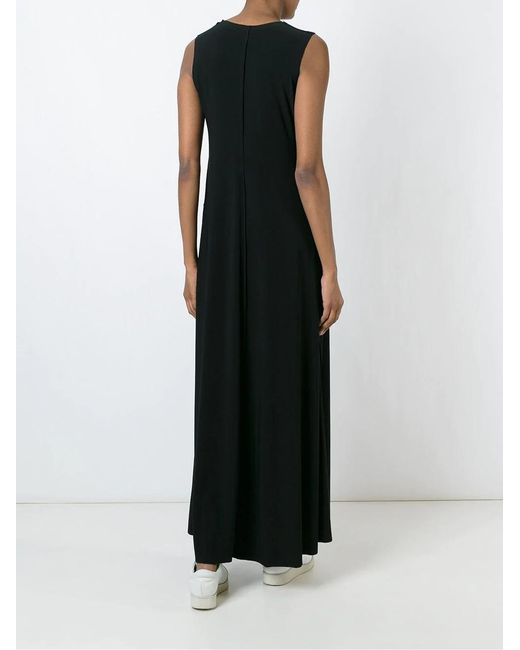 Norma Kamali Black Sleeveless Velvet Long Dress