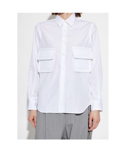 Comme des Garçons White Long-Sleeved Shirt