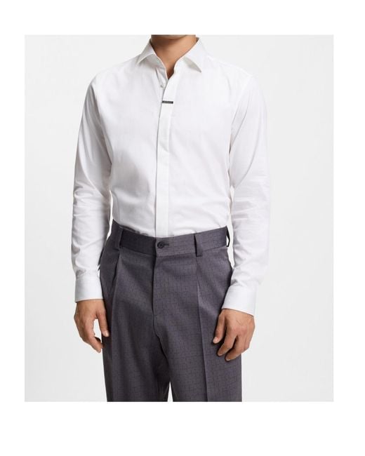 Boss White Buttoned Long-Sleeve Shirt for men