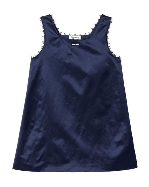 Miu Miu Blue Satin Mini Dress