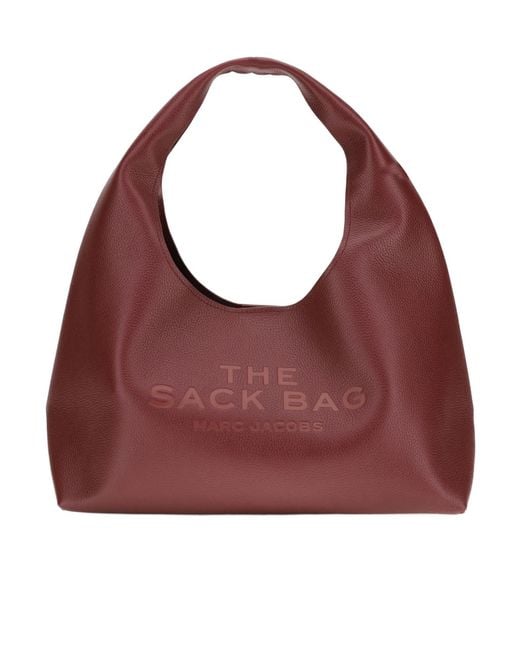 Marc Jacobs Red The Sack Logo Detailed Shoulder Bag