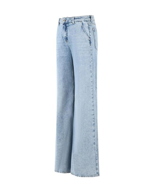 Blumarine Blue Washed Wide-Leg Jeans