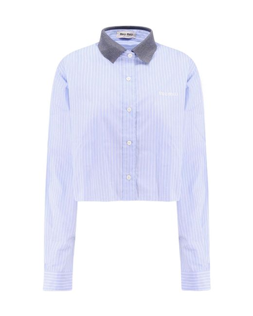 Miu Miu Blue Striped Shirt