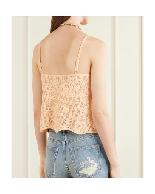 Chloé Natural Crocheted Cotton Top