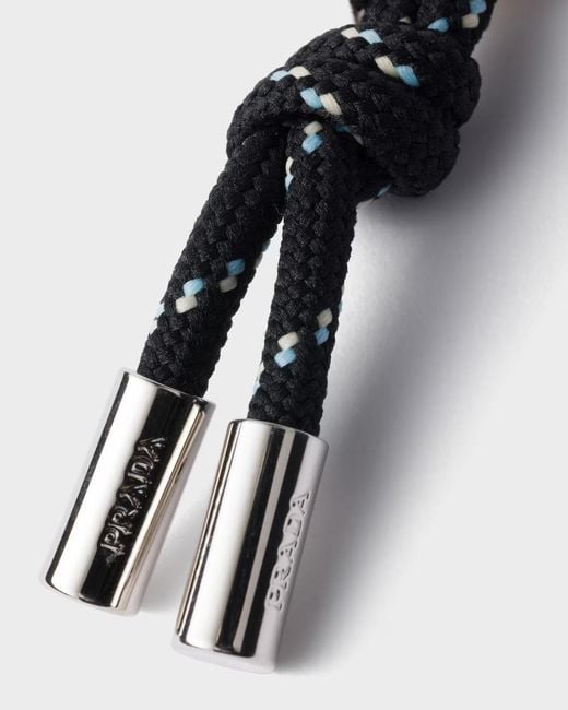 Prada White Speedrock Keychain for men